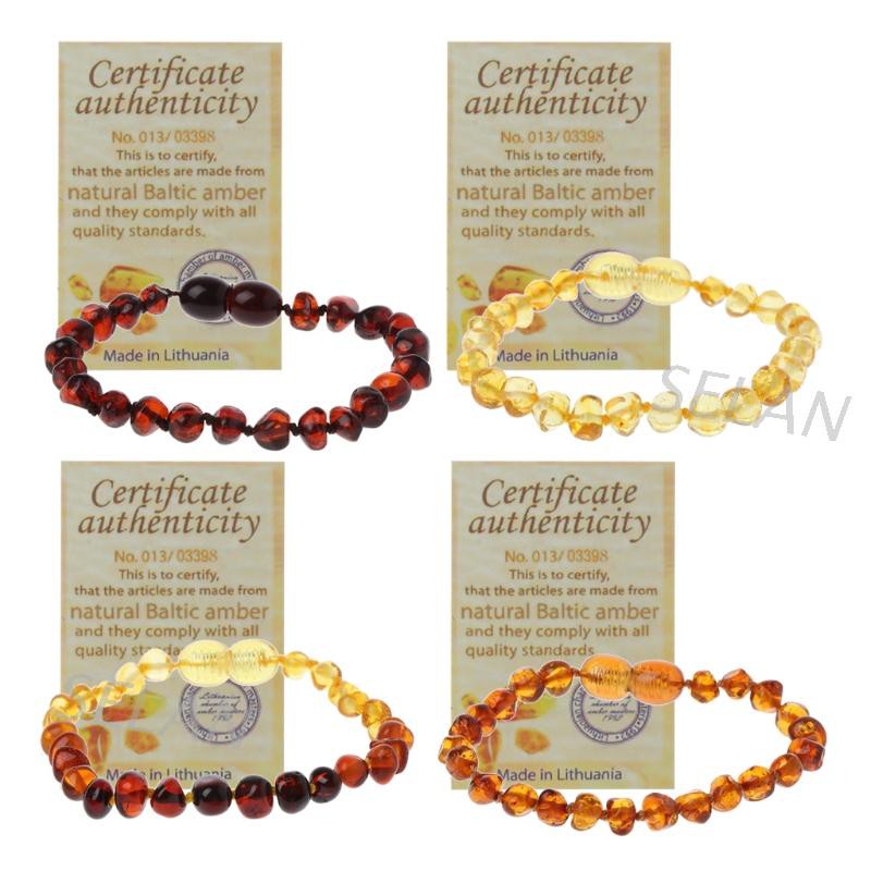Genuine Baltic Amber Teething Bracelet Raw and Anklet Baby Beads for