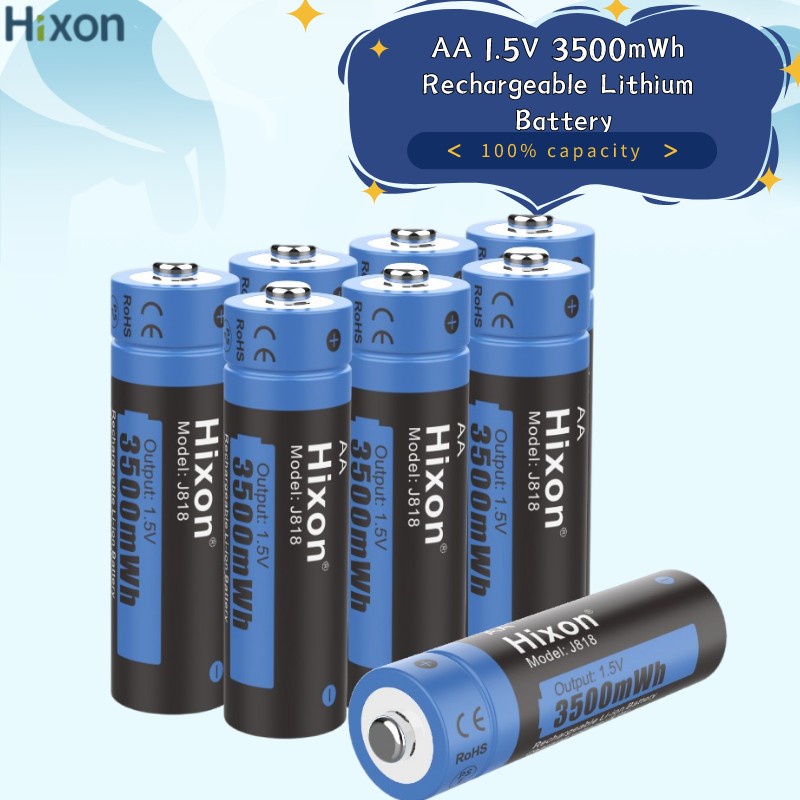 Hixon AA Liion Rechargeable Batteries 1.5V High Capacity of 3500mWh