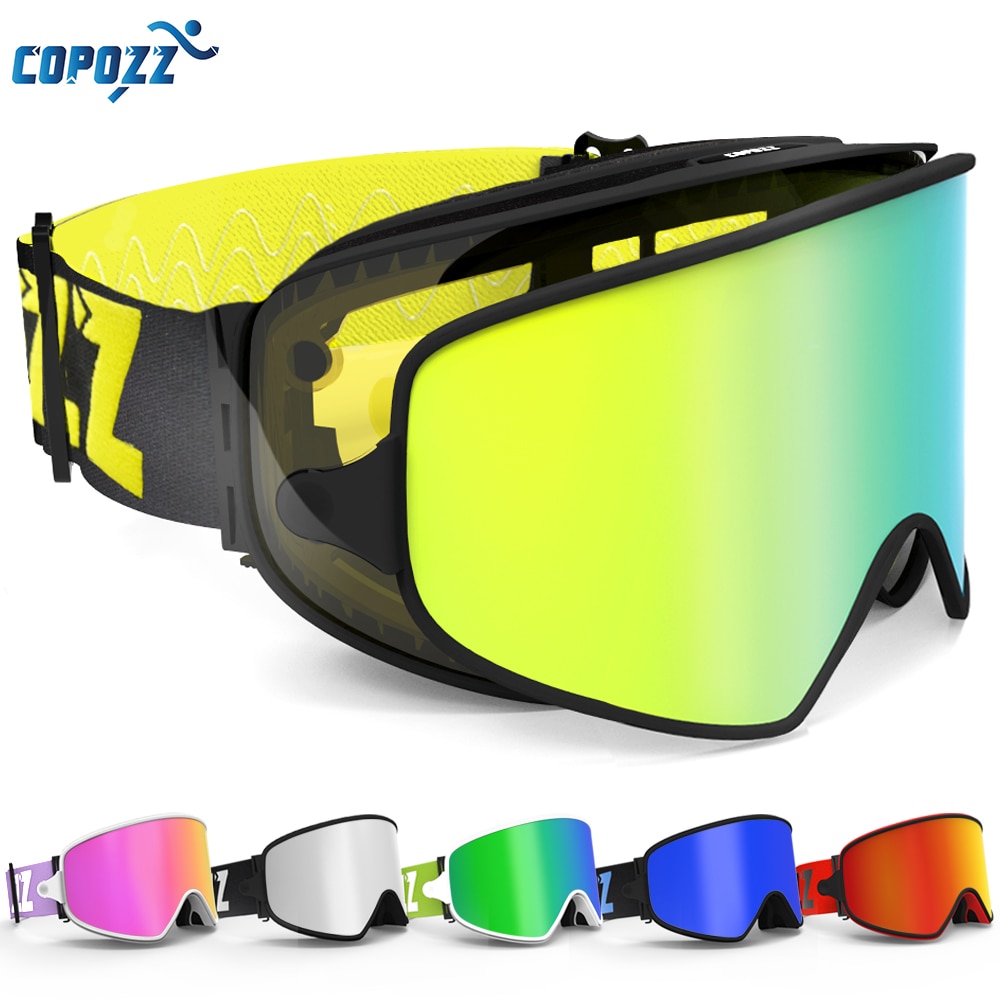 COPOZZ Ski Goggles 2 in 1 with DualUse Lens for Night Skiing