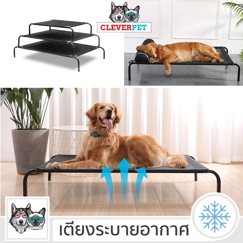 [พร้อมส่ง🇹🇭] DOG BED เตียงสุนัข M,L,XL ที่นอนสุนัข แบบยกสูง ผ้าตาข่าย