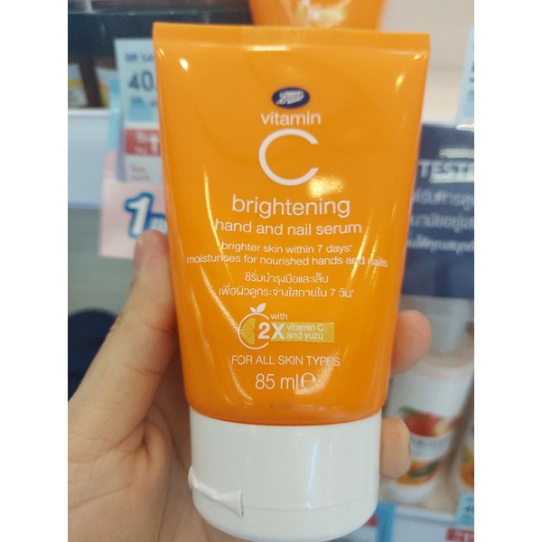 BOOTS VITAMIN C brightening hand & nail serum 85 ml. Shopee Thailand