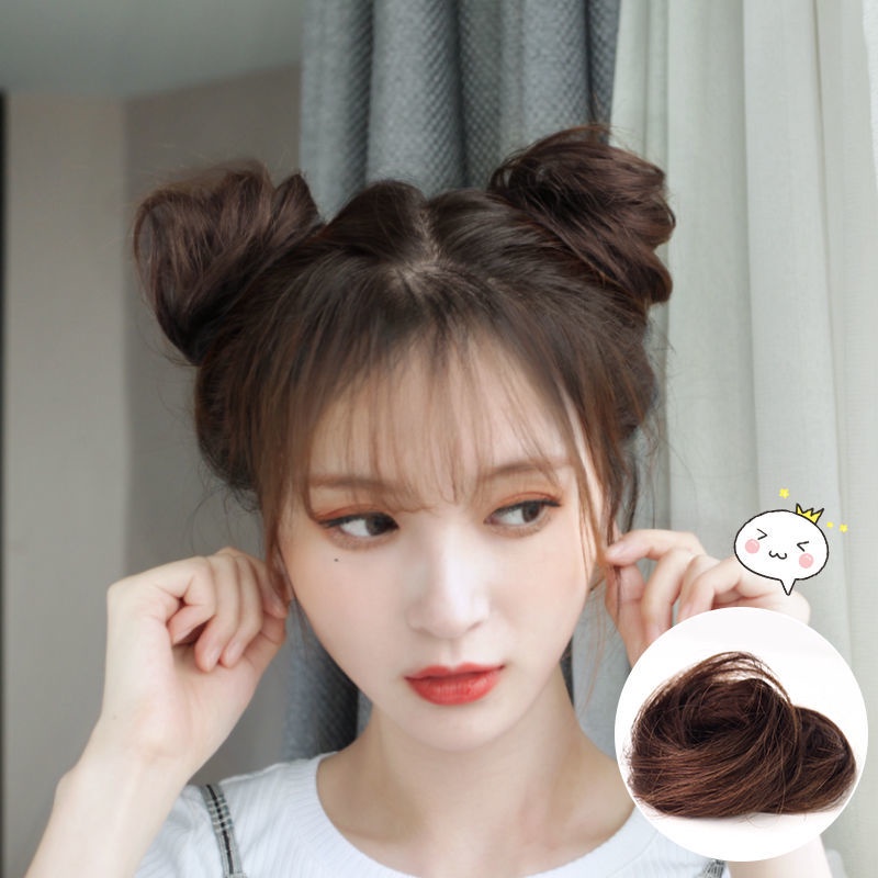 ☎ ☞Ball head ผมจริงแหวน Hanfu วิกผมสไตล์โบราณหญิงฤดูร้อนธรรมชาติ fluffy