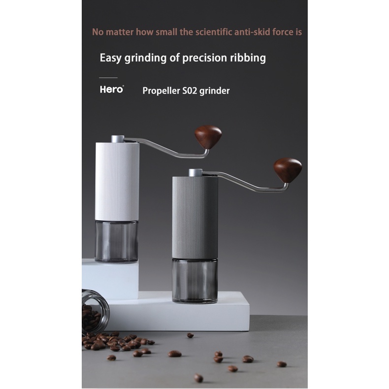 เครื่องบดกาแฟHero S02 ortable Manual Coffee Grinder 420 Stainless Steel