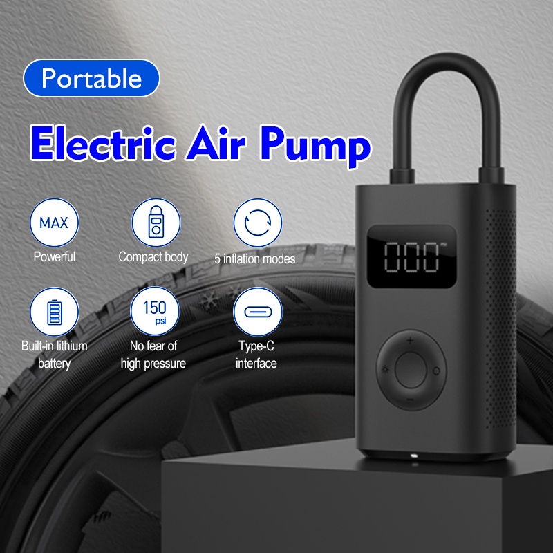 Xiaomi ปั๊มลมไฟฟ้า Mijia Mi Portable Electric Air Pump 1S 150PSI ที่สูบลมเติมลมรถจักรยาน รถยนต์