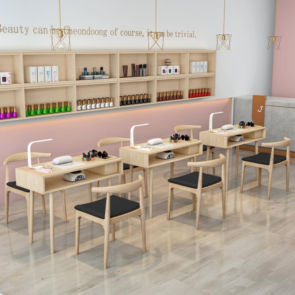 JapaneseStyle Simple Solid Wood Single Double Nail Table Nail Table