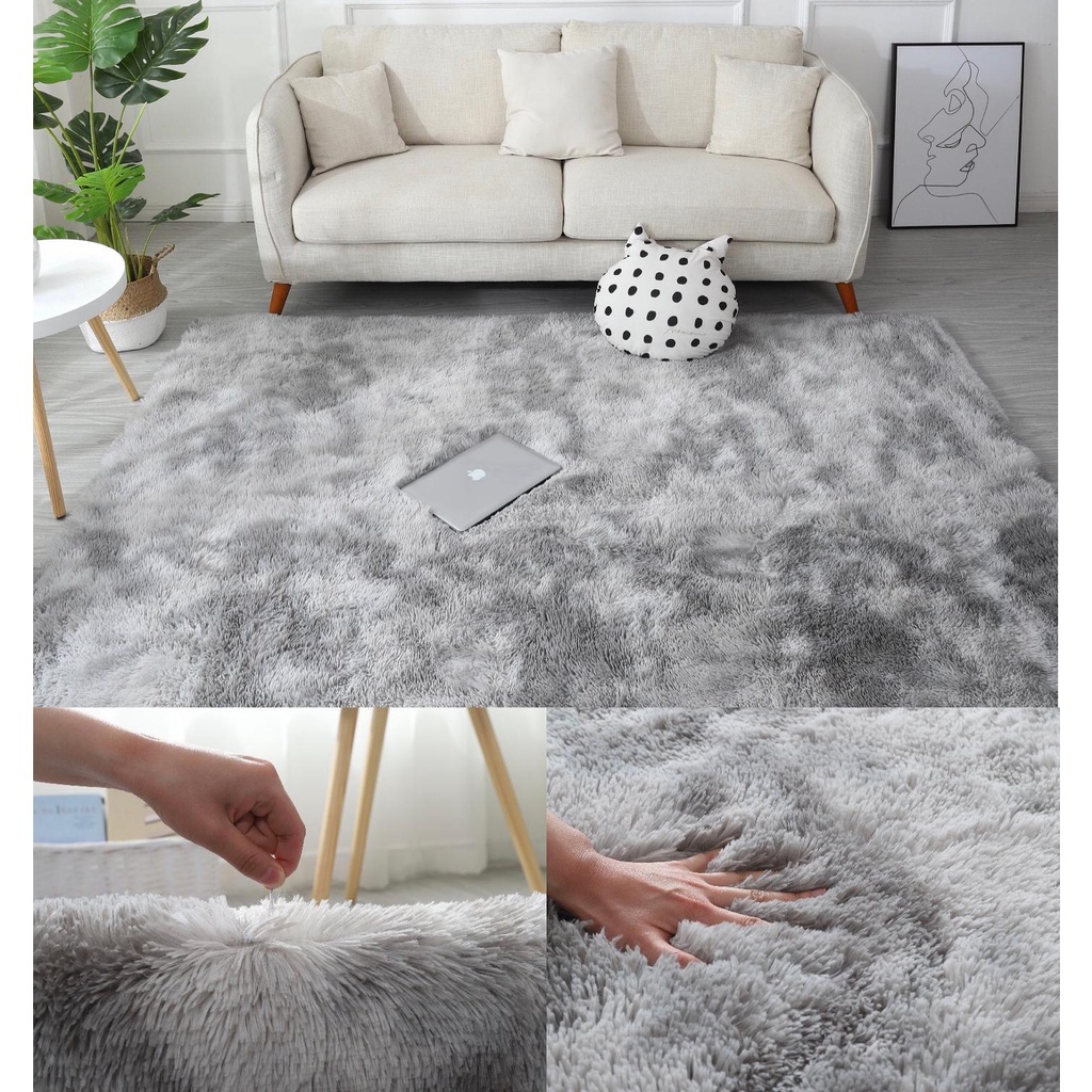 Nordic Solid long Plush Carpet Rugs For Living Room Large Size Anti