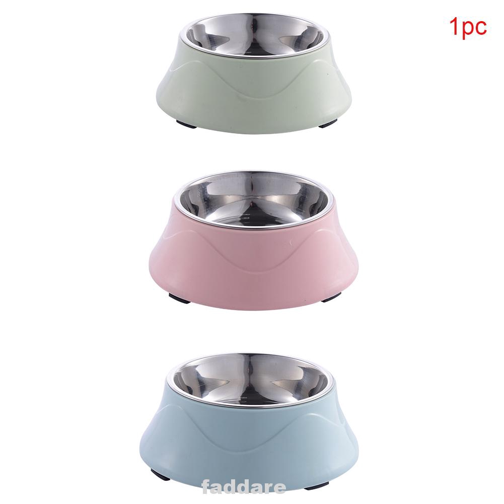 Anti Slip Color Spray Paint Dogs Cat Double Layers Drinking Water Easy Clean Stainless Steel Pet