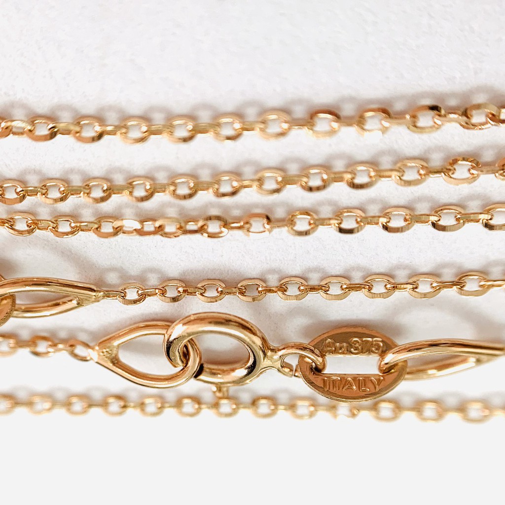 Princely สร้อยคอทองเคแท้ 9K (ITALY 375) Pink Gold รุ่น Sweet Chain