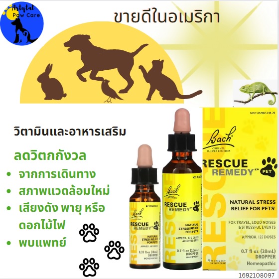 Bach Original Flower Remedies, Rescue Remedy Pet, Natural Stress Relief
