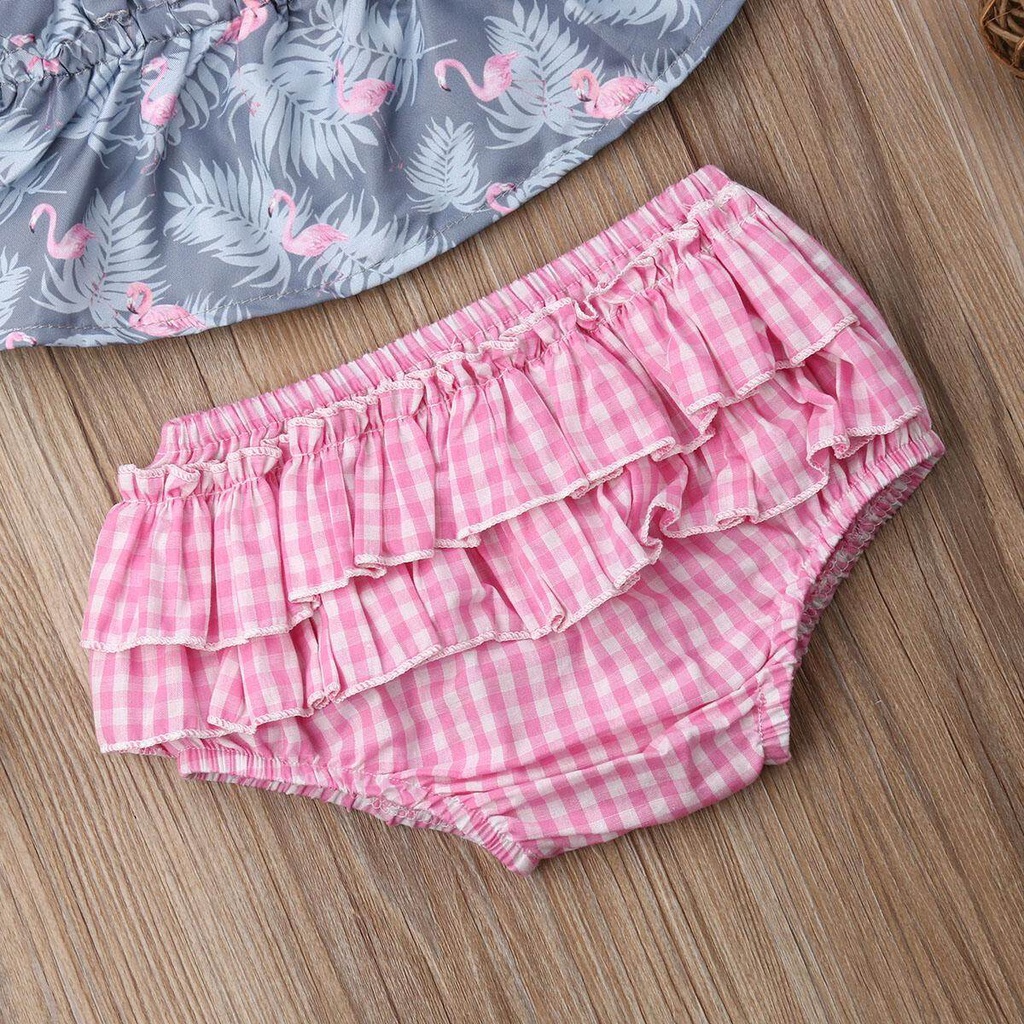 【ใหม่Hot สุดๆ】ขายดี Toddler Flamingo Kids Baby Girl Flamingo Crop Top