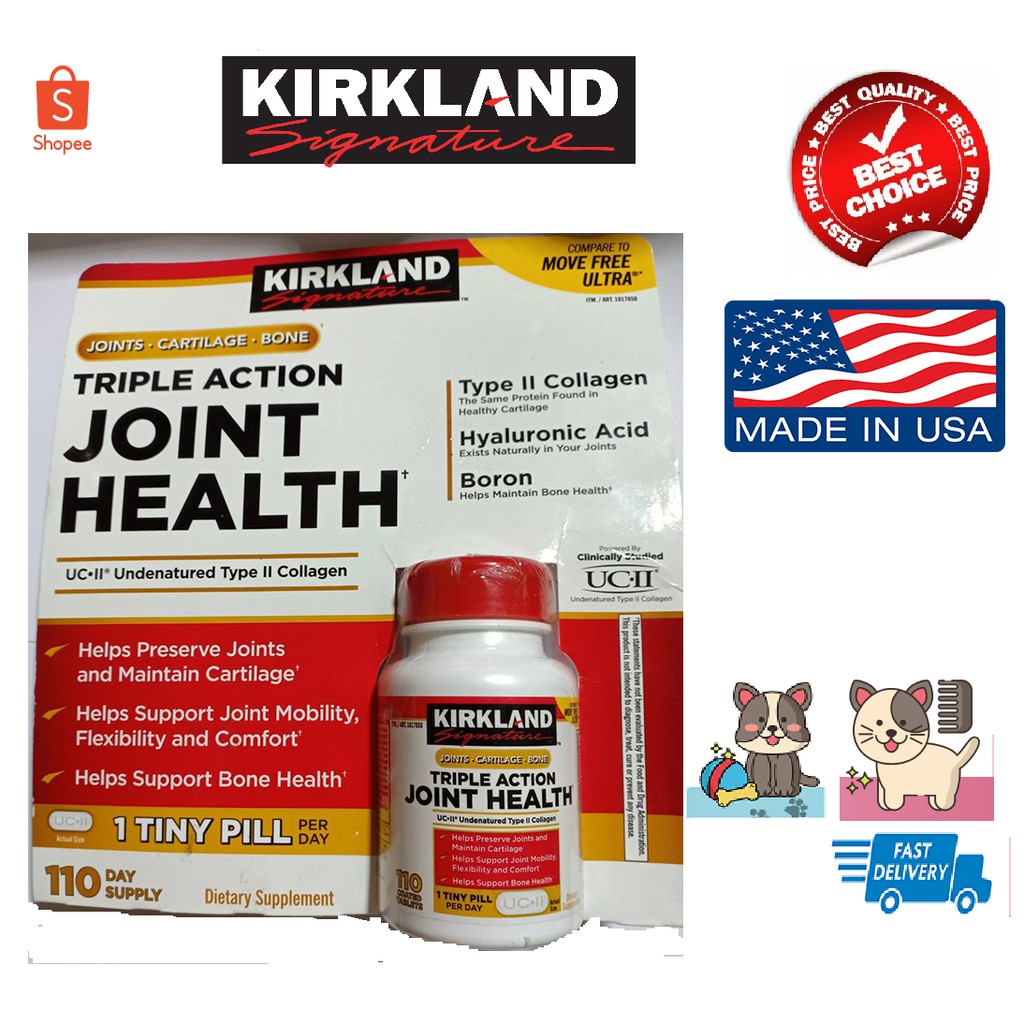 Kirkland Triple Action Joint Health 110 Tablets UC2 Joints,Cartilage
