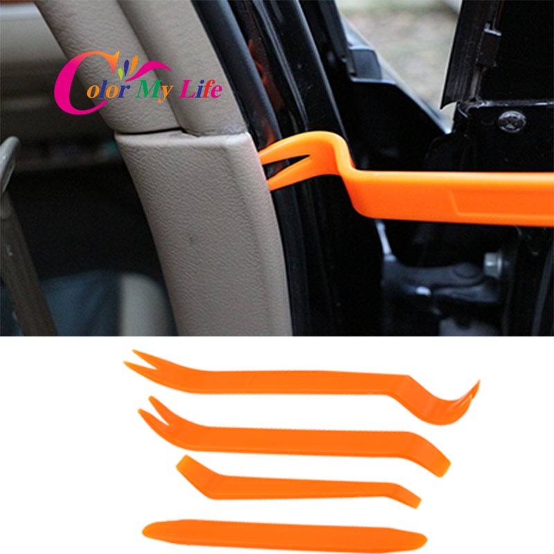 Color My Life 4Pcs Car Radio Panel Door Clip Trim Dash for Ford Focus 2 3 for Chevrolet Cruze
