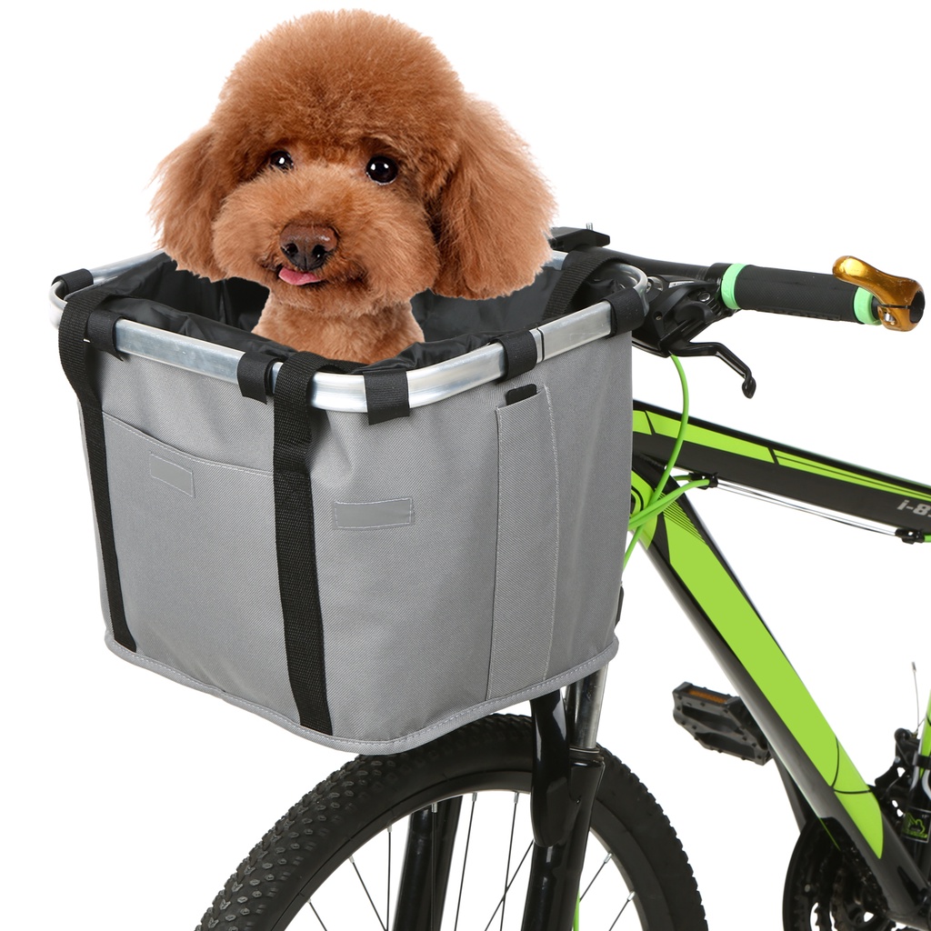 PAF Collapsible Bike Basket Flower Printed Small Pet Cat Dog Carrier