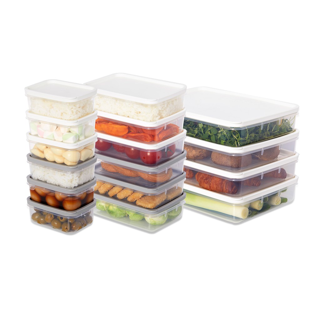 CIMELAX Plastic Clear Refrigerator BPA Free Food Storage Container With