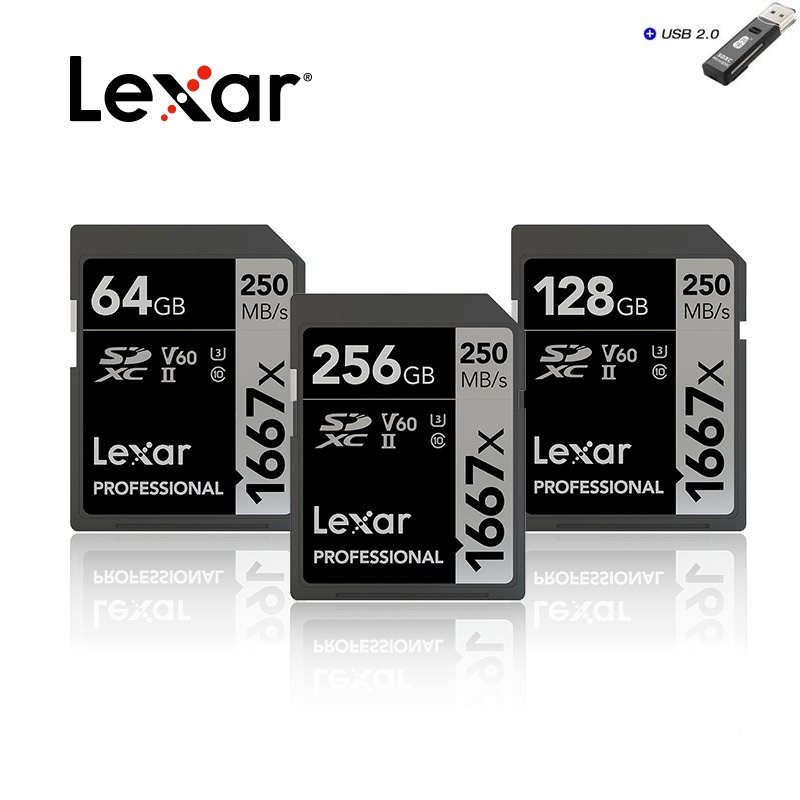 New trend Original Lexar Memory Card 1667X SD Card V60 250MBs 64GB