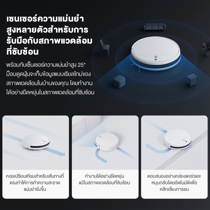 Xiaomi Mijia Mi Robot Vacuum Mop G1 2 Lite หุ่นยนต์ดูดฝุ่น เครื่องดูดฝุ่น พลังดูดสูงถ ลดเหลือ ฿4,999