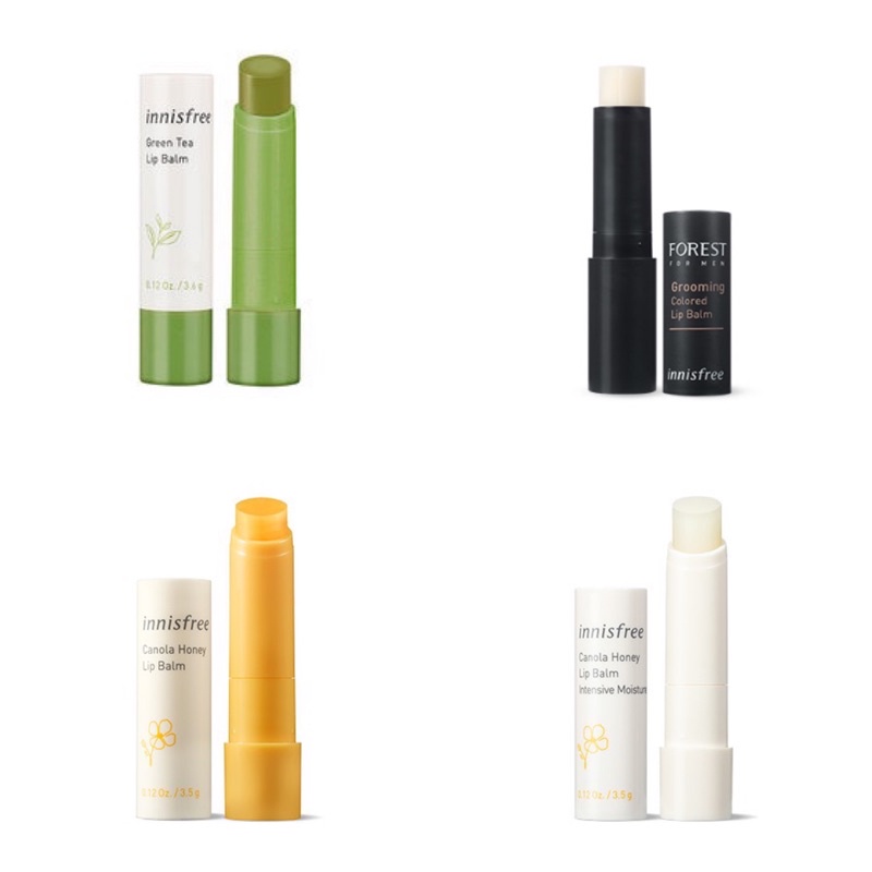 Innisfree Canola Honey / Moisture / Green Tea Lip Balm 3.6g / Forest