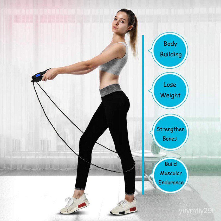 3uvI Skipping rope Smart Jump Rope Fitness Sport Calorie Counter Rope