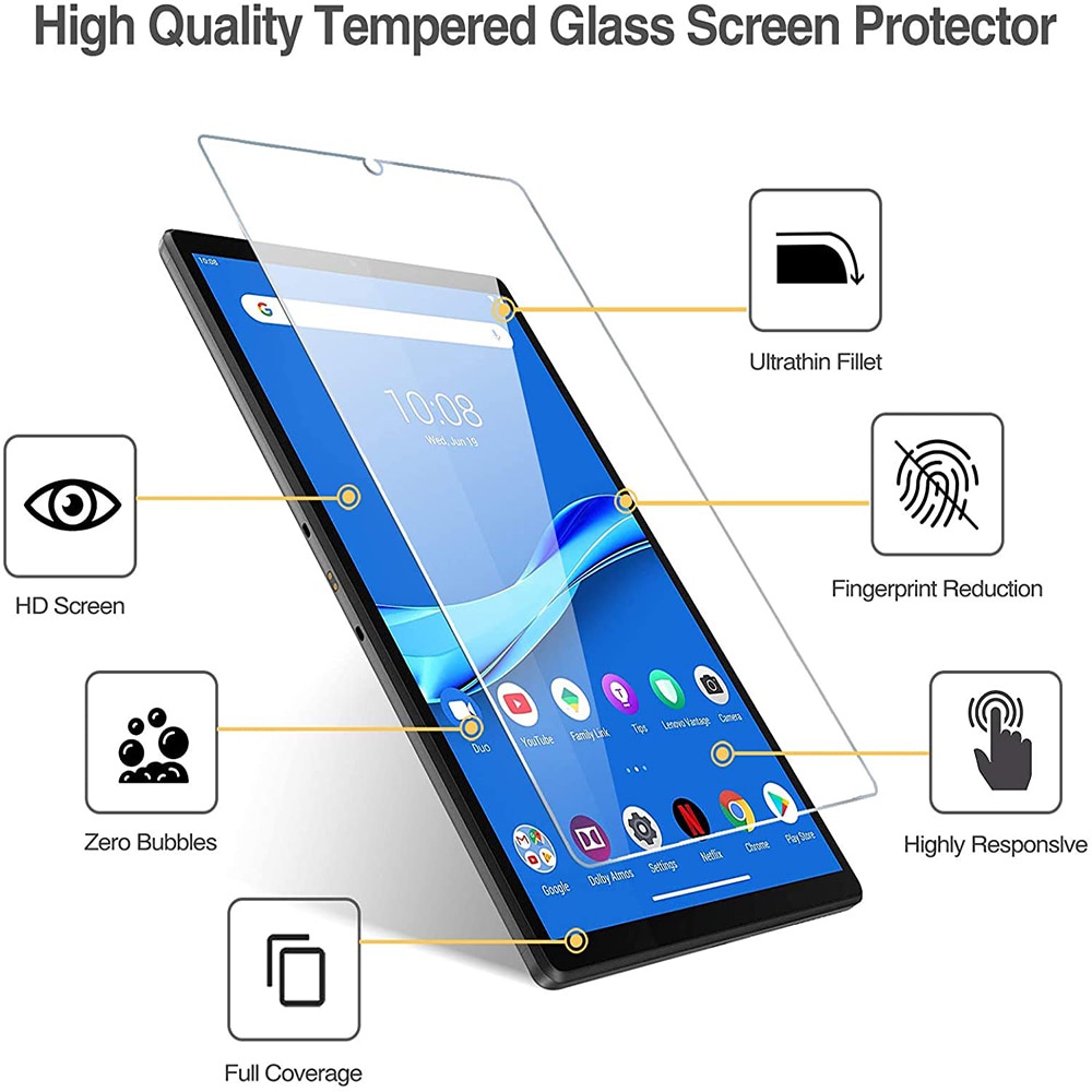Tablet Tempered Glass Screen Protector Cover for Lenovo Tab M10 Plus TB