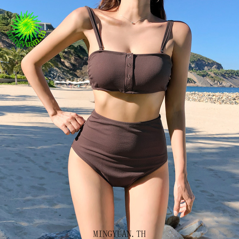 [Mingyuan]Split highwaist bikini to hide belly and look thin, gather big breasts, hot spring