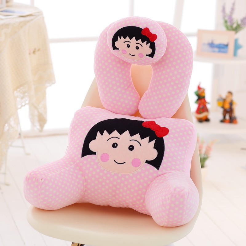 Cherry Maruko Lumbar Pillow Car Headrest Cushion Back Pillow Office Chair Neck Pillow U Pillow