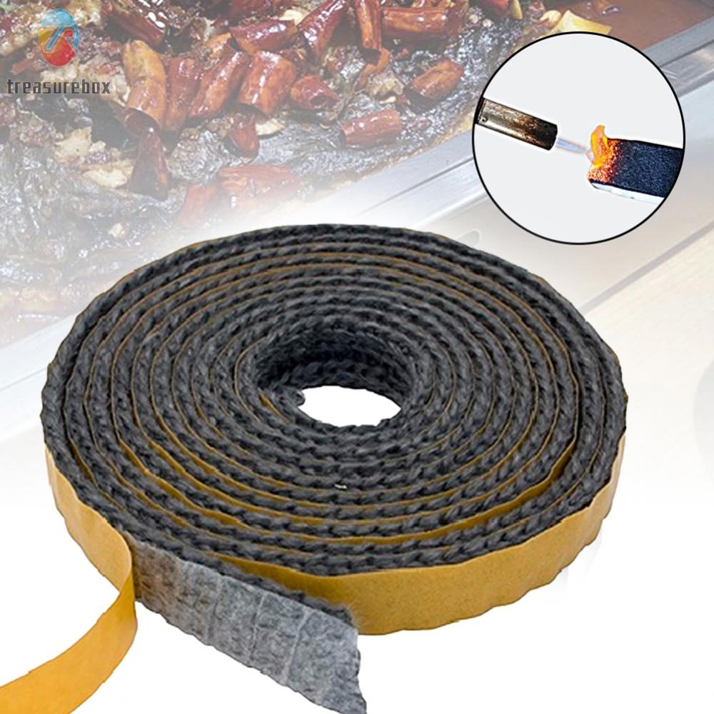 TRSBXSelf Adhesive Glass Seal Fire Rope Flat Stove Rope Hearth Rope 2M