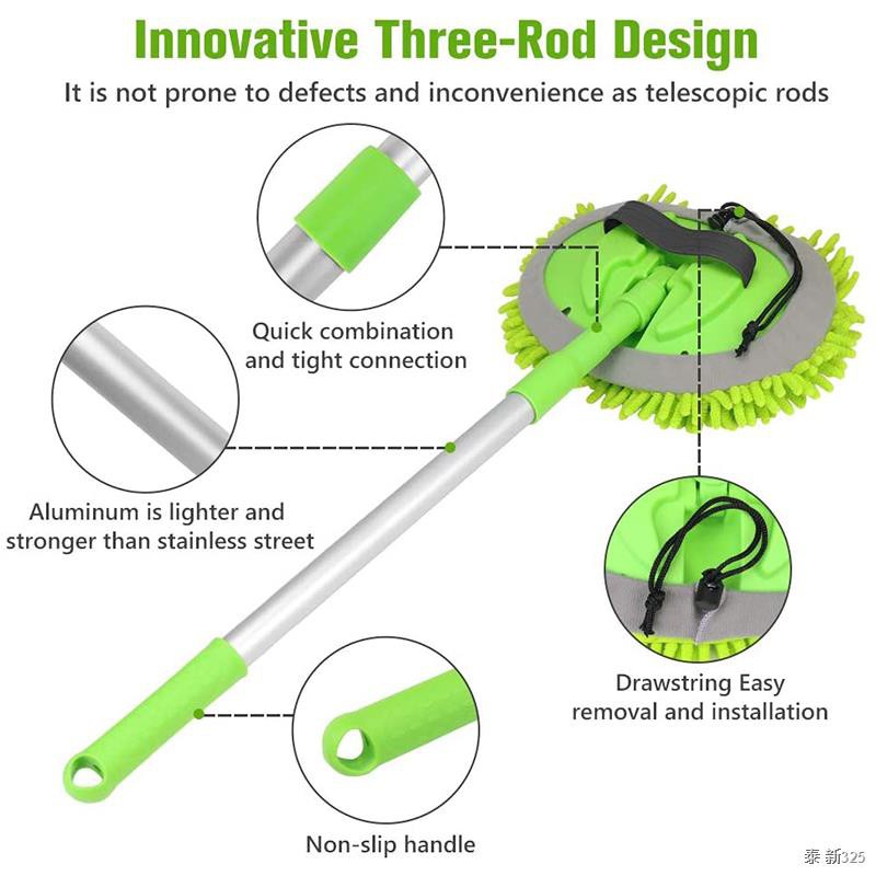 2 in 1 Car Cleaning Brush Car Wash Brush Telescoping Long Handle