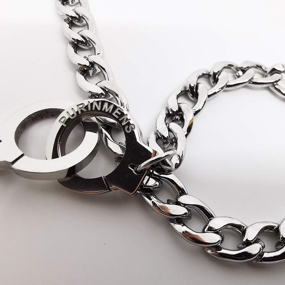 Purinmens สร้อยข้อมือ ดีไซน์โซ่กุญแจมือ light stronger than Titanium