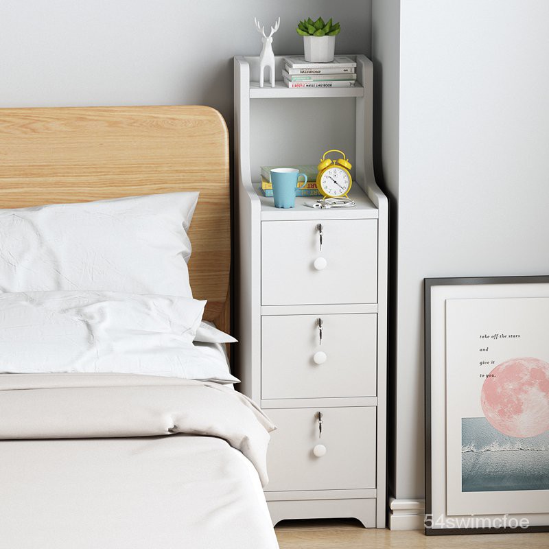 UltraNarrow Bedside Table Small Mini Storage Simple Modern