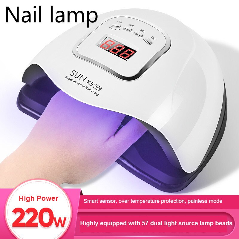 220W Nail Lamp Therapy Machine High Power Induction Smart Nail Light