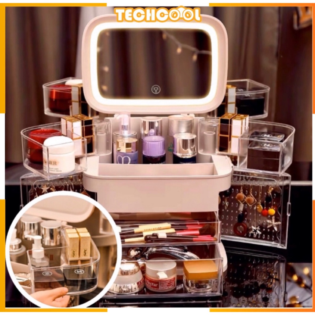 Acrylic Multifunction Makeup Organizer Clear Jewelry Storage Box