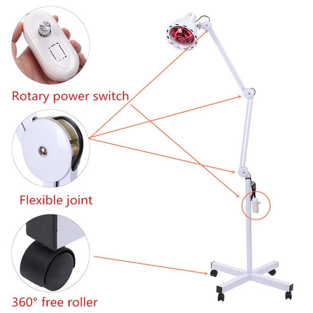 BEST 275W 360° Floor Stand TDP Infrared Therapy Heat Lamp Pain Relief Physiotherapy besthouse