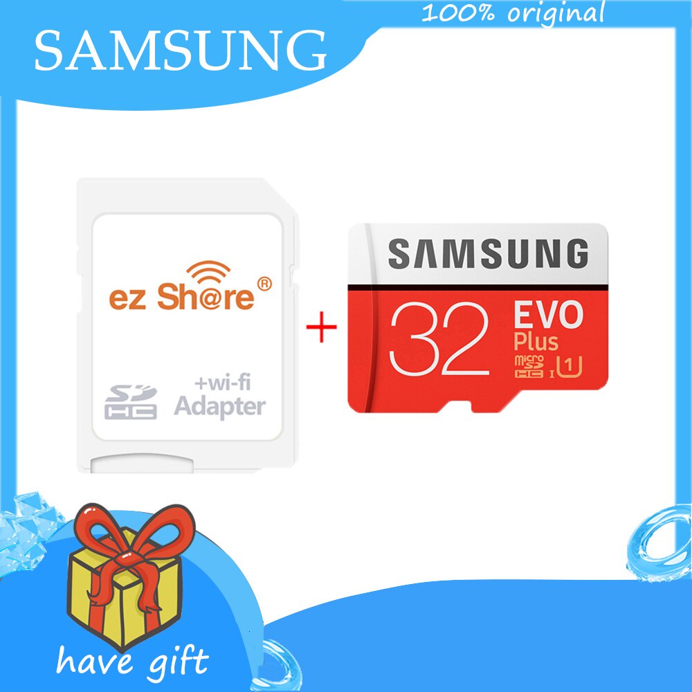 SAMSUNG Micro SD card Class 10 with Wireless ez share wifi adapter 32GB