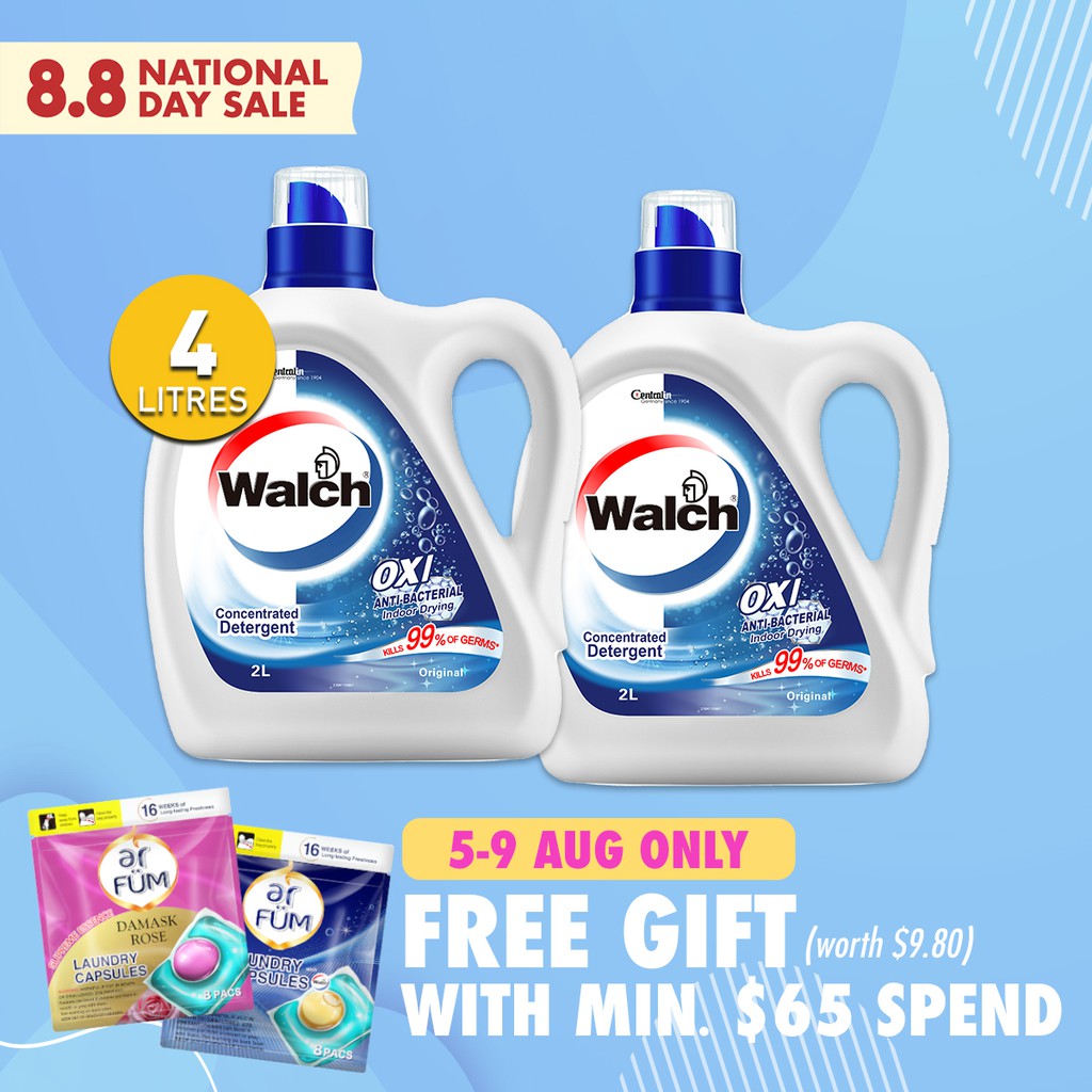 Walch Antibacterial Concentrated Laundry Detergent 2L x 2 Bottles