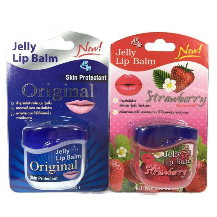 Jelly Lip Balm Therapy Strawberry&Original Lipเยลลี่บาล์มมี2สี สีใสและ