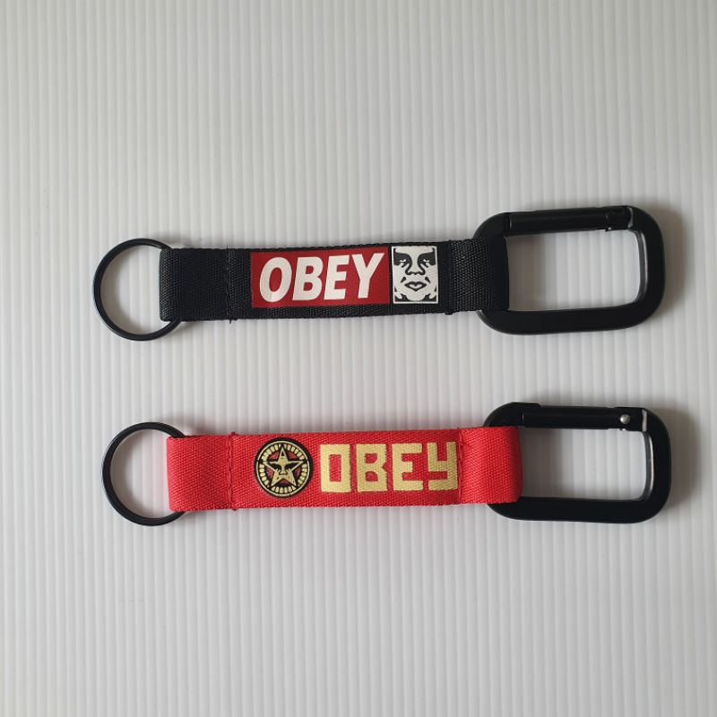 พวงกุญแจผ้าไนล่อน OBEY พวงกุญแจเกี่ยวหูกางเกง keychain Shopee Thailand