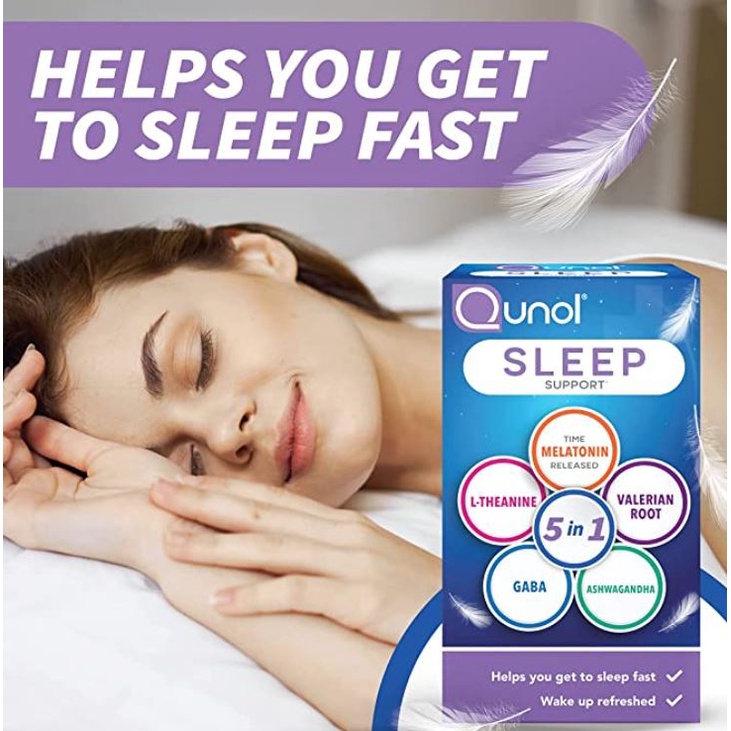 ของแท้ 100 พร้อมส่ง Qunol Sleep Support 5in1 Sleep Aid Supplement