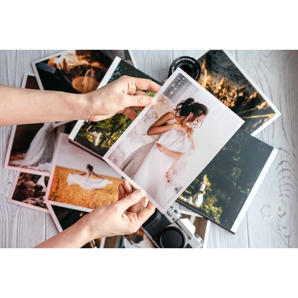 อัดรูปออนไลน์ 8x10", 8x12", A4, กระดาษ Fuji แบบด้าน สีสวยสด คมชัด สีไม่เพี๊ยน กันน้ำ Shopee