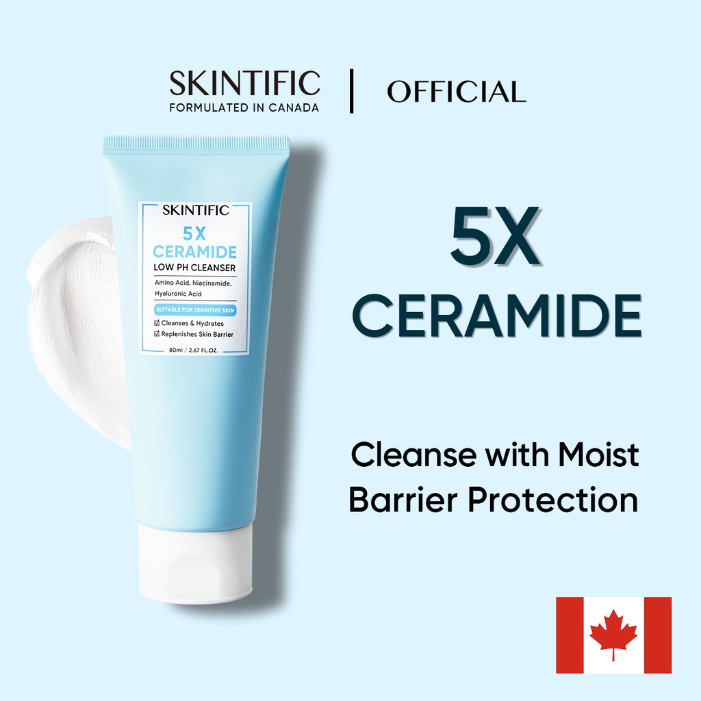 Skintific 5X Ceramide Low pH Cleanser 80ml Gentle Cleanser for