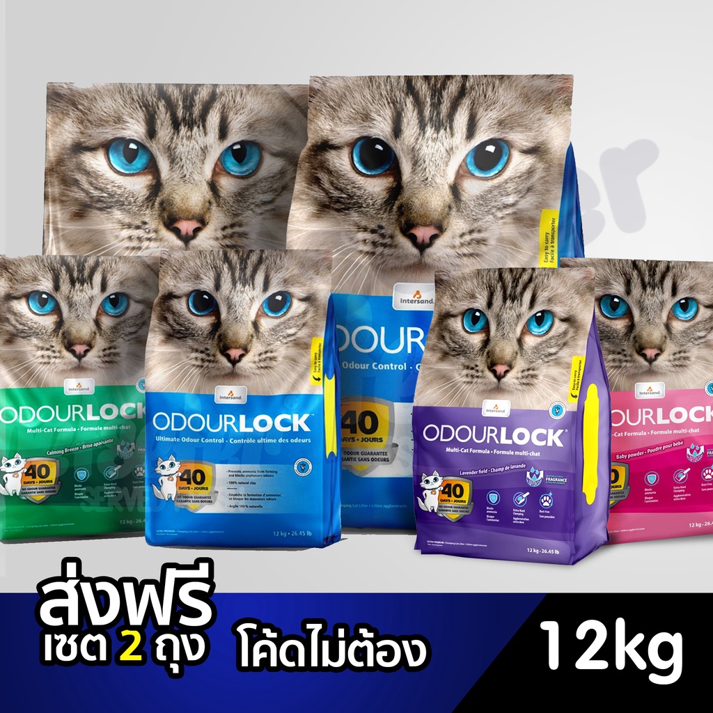 On sale ส่งฟรี ทรายแมว ordour lock 12 kg premium ultra