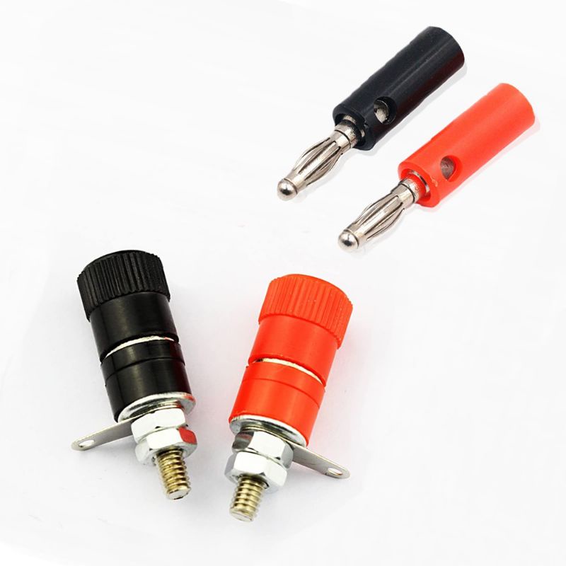 Banana jack 4mm ปลั้กกล้วย ไบดิ้งโพสท์ มีสี ดำ แดง ตัวผู้ ตัวเมีย แพ็ค