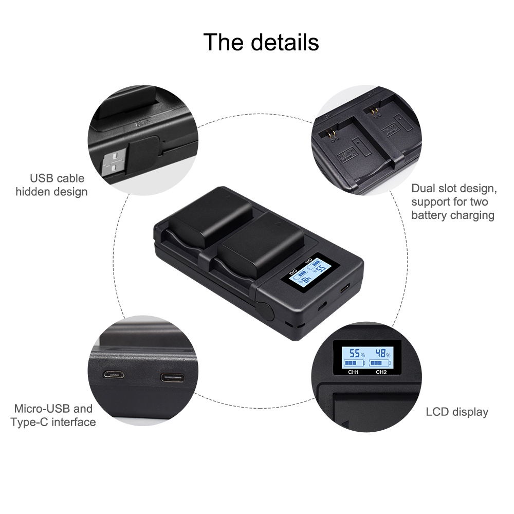 USB LCD Smart NP FW50 Camera Battery Charger for SONY Alpha A7 A7R A7S