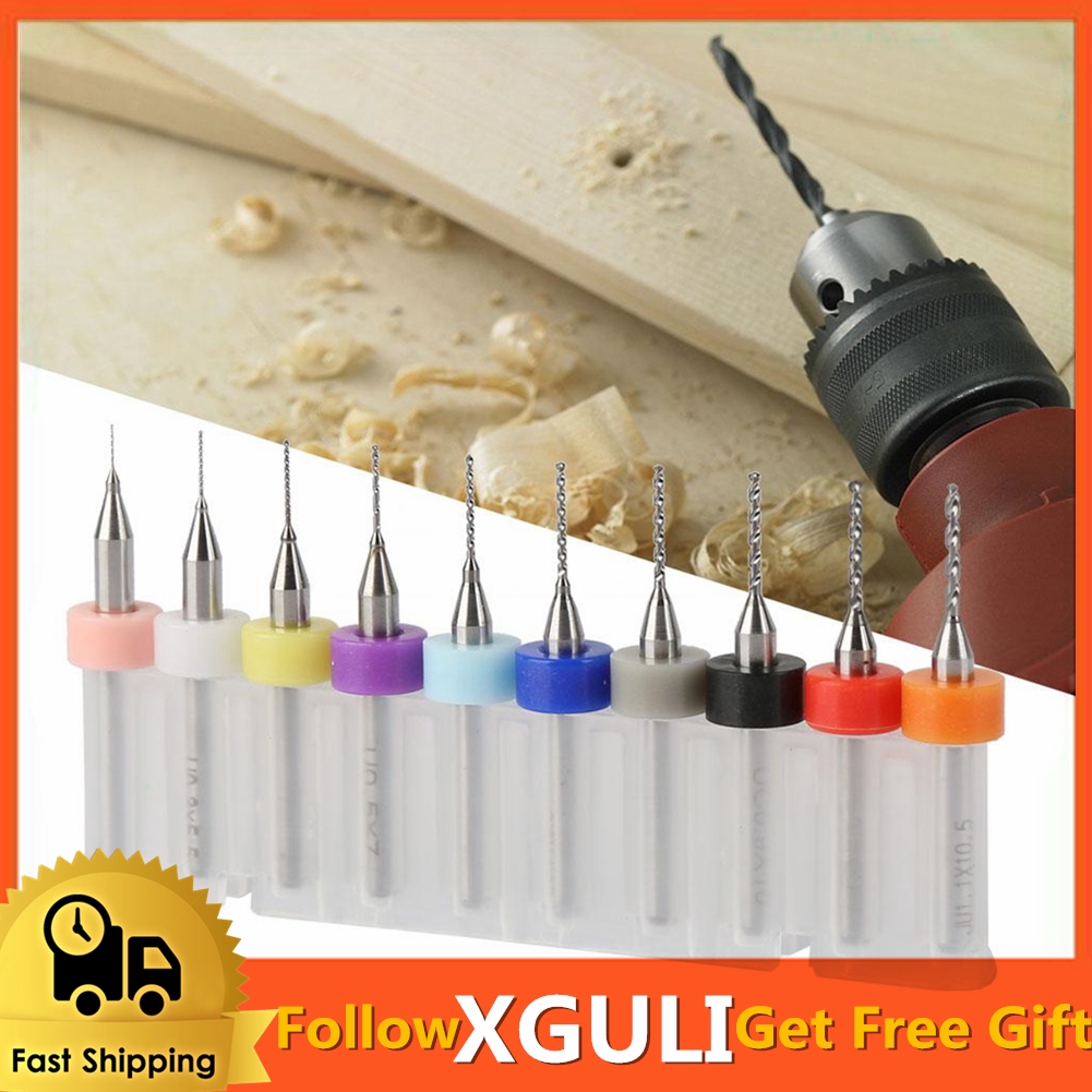 10pcs Mini Tungsten Steel Twist Drill Bits for Printed Circuit Board