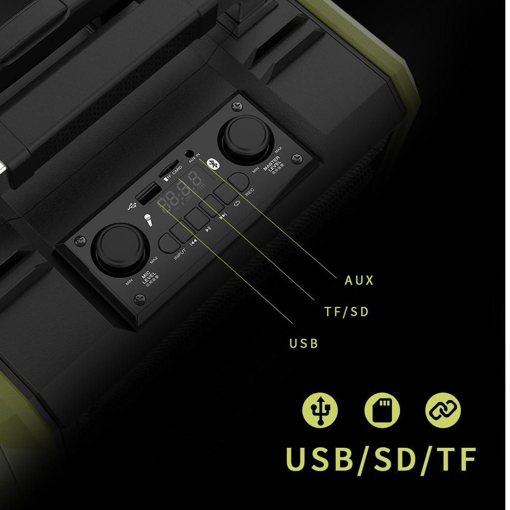 ลำโพงพกพาขนาดใหญ่ Remax รุ่น X5 ทรงกระเป๋าเดินทาง มีบลูทูธ มีโหมดร้อง