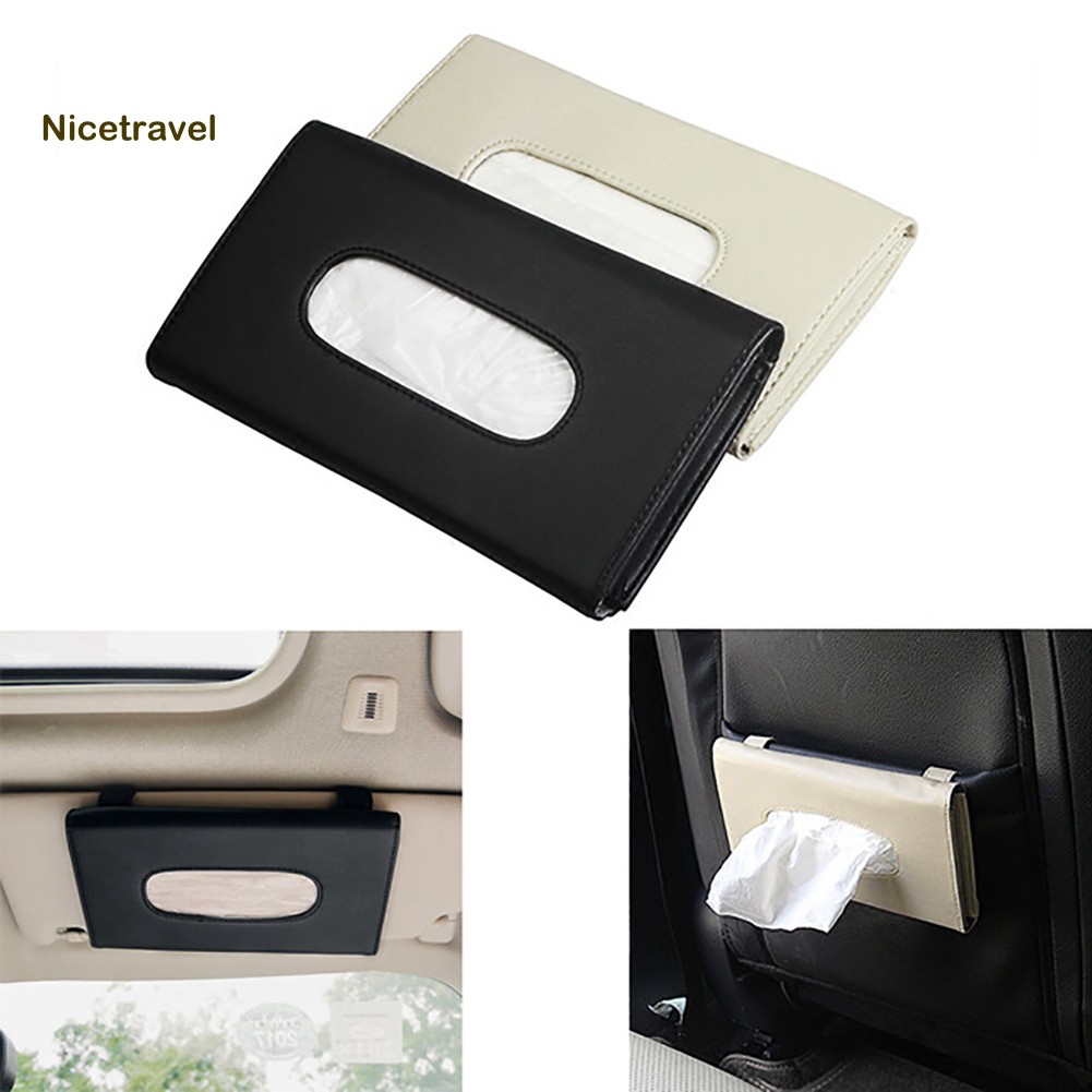 Stock23x13cm Faux Leather Auto Car Sun Visor Tissue Box Paper Towel
