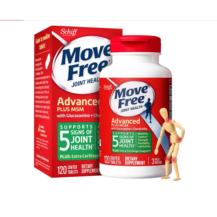 Glucosamine & Chondroitin Plus MSM Advanced Joint Health Supplement Tablets, Move Free (120