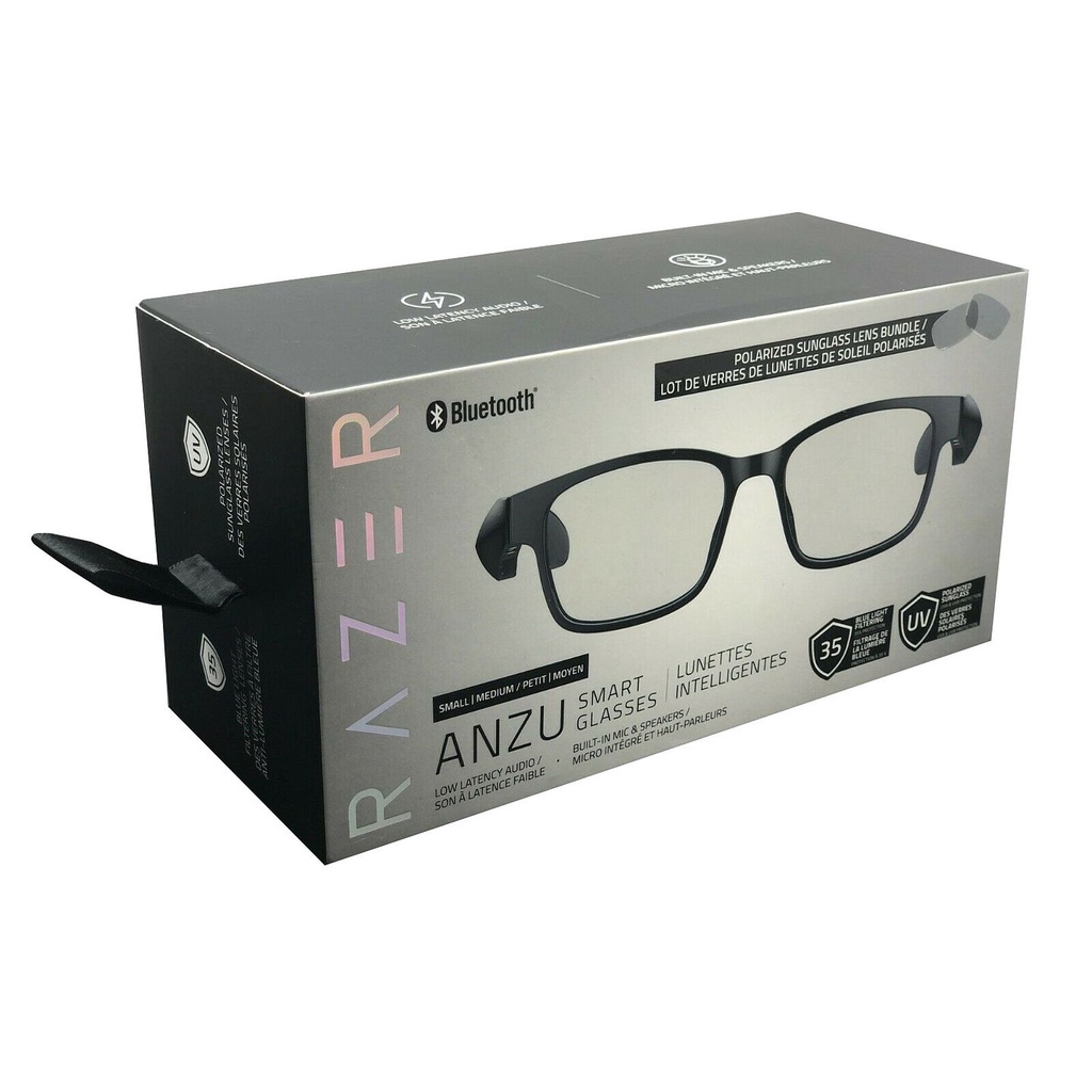 Razer Anzu Smart Glasses ( Rectangle Design, Size S / M ) Bluetooth Audio Glasses Shopee