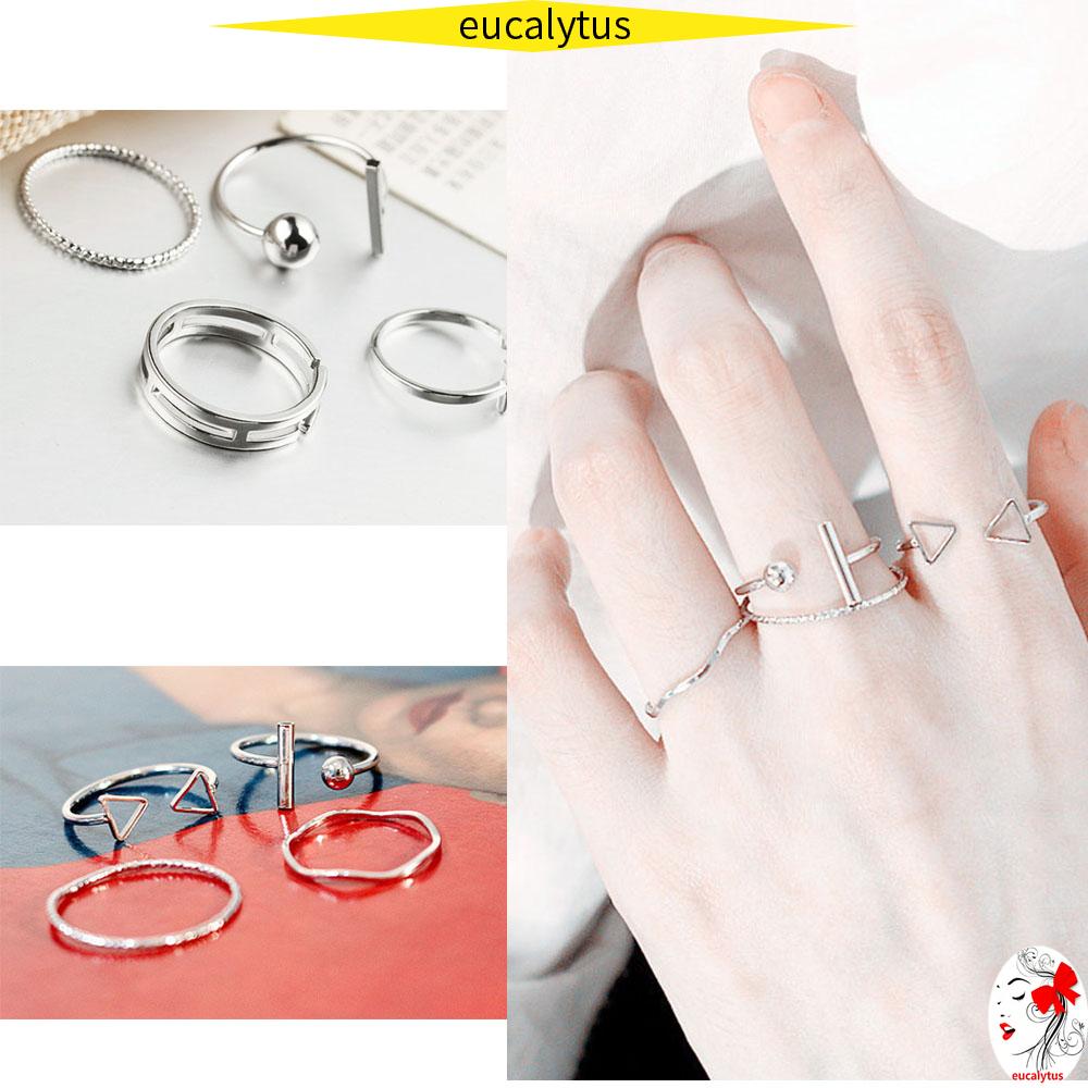 EUTUS???? 4Pcs /Set New Joint Ring Women's Fashion Jewelry Ring Hollow