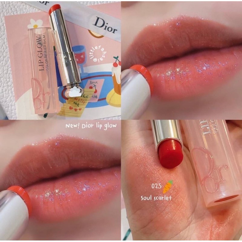 New DIOR Addict Lip Glow Lip Balm 025 Seoul Scarlette 015Cherry001