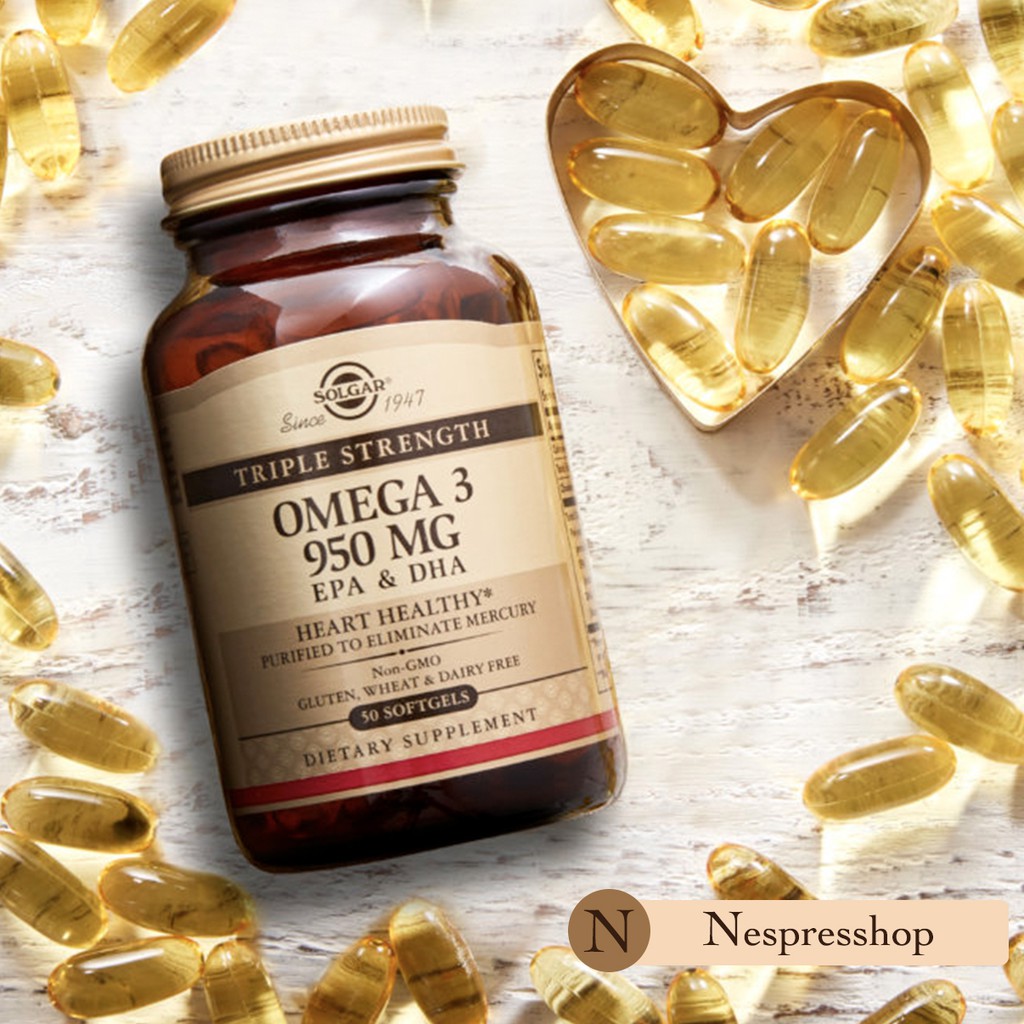 Solgar Omega3 EPA DHA Triple Strength 950 mg 100 Softgels ของแท้จาก